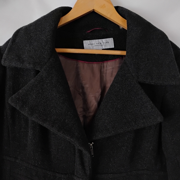 Andrew Marc Women's Cherish Walker Wool & Cashmere Winter Coat Charcoal Black - Picture 4 of 16